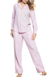Petite Plume Cotton Pink Flannel Pajama Set In Pink