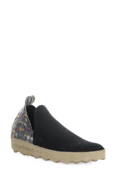 Asportuguesas By Fly London City Slip-on Trainer In 005 Black Felt Dehor