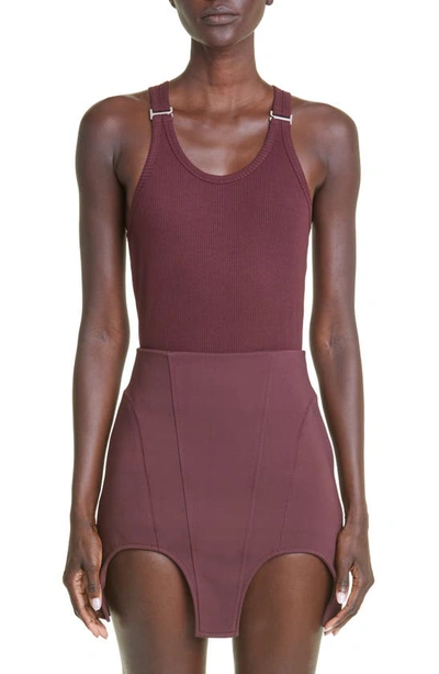 Dion Lee E-hook Ribbed Scoop-neck Tank Top In Oxblood