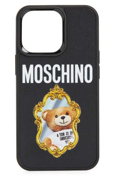 Moschino Bear Mirror Iphone 13 Pro Max Case In Black
