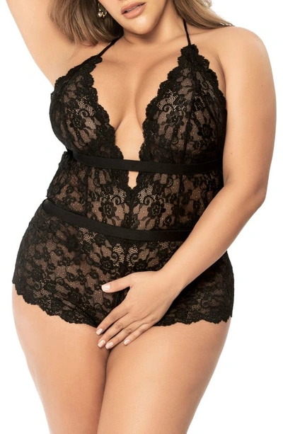 Mapalé Lace Open Gusset Basque In Black