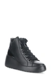 Fly London Dice Wedge Bootie In 000 Black Dublin/ Luxor