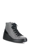 Fly London Dice Wedge Bootie In 001 Grey/ Black Dublin/ Luxor