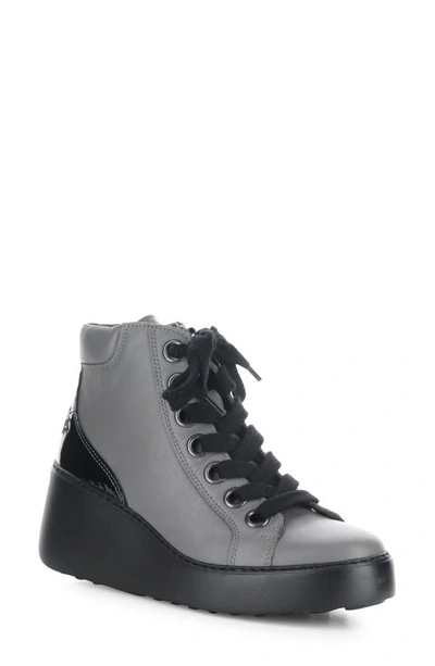 Fly London Dice Wedge Bootie In 001 Grey/ Black Dublin/ Luxor