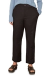 Vince Stretch Cotton Blend Cigarette Pants In Black