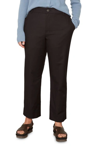 Vince Stretch Cotton Blend Cigarette Pants In Black