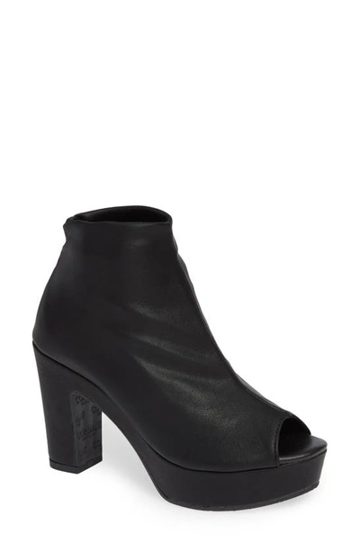 Cordani Tyra Peep Toe Platform Bootie In Black Fabric