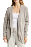 Barefoot Dreams Cozychic Lite Coastal Waffle-knit Cardigan In Beach Rock