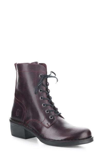 Fly London Milu Lace-up Leather Boot In 007 Wine Rug
