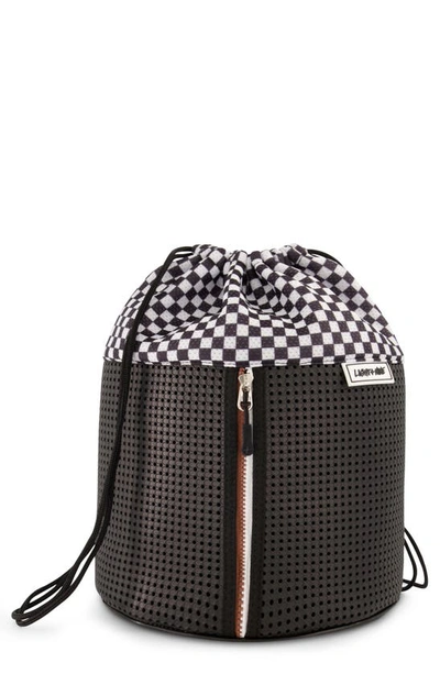 Light+nine Kids' Checkered Sophy Drawstring Bag In Black