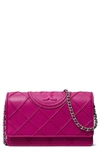 Tory Burch Fleming Woven Chain Wallet Shoulder Bag In Prickly Pear