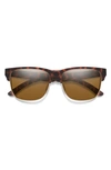 Smith Lowdown Split 56mm Chromapop™ Polarized Square Sunglasses In Matte Tortoise / Brown