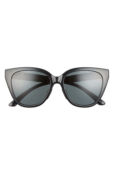 Smith Era 55mm Polarized Cat Eye Sunglasses In Black / Gray