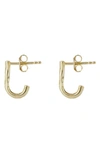 Argento Vivo Hammered J Hoop Earrings In Gold
