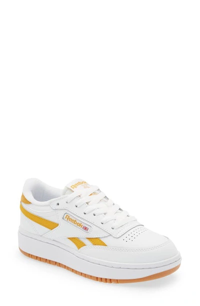 Reebok White Club C Double Revenge Sneakers In White/yellow