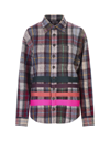 Dsquared2 Check Flannel Overshirt With Multicolor Stripes In Blu