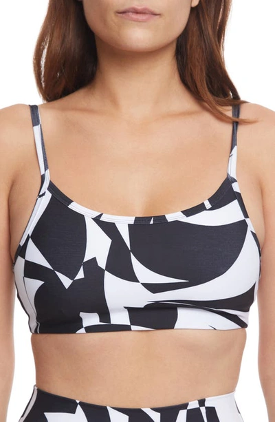 Sage Collective Patterned Everyday Bralette In Black/ White