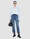 Joseph Womens Indigo Wash Duke Flared Cropped Stretch-cotton Jeans In Indigo Wash