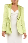 Endless Rose The Satin Blazer In Lime Green