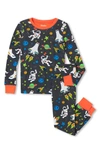 HATLEY KIDS' OUTER SPACE FITTED TWO-PIECE ORGANIC COTTON PAJAMAS