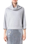 Akris Rib Oversize Cowl Neck Cashmere Sweater In Light Melange