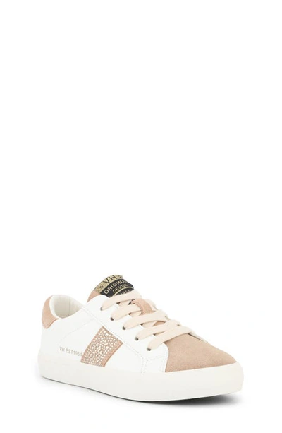 Vintage Havana Kids' Beauty Sneaker In White/ Blush Rhinestone