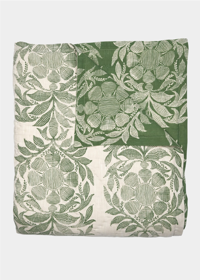 John Robshaw Asma Reversible Queen Quilt In Sage