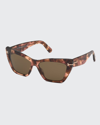 Tom Ford Wyatt Plastic Cat-eye Sunglasses In 55j Pink Havana