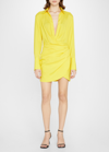 Gauge81 Naha Silk Short Dress In Lemon