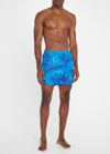 Valentino Men's Camo Nylon Swim Shorts In Camou Bt Blue