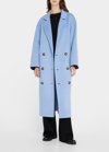 Loulou Studio Borneo Double-breasted Wool And Cashmere-blend Coat In Sky