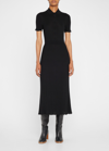 Gabriela Hearst Amor Ribbed Silk And Cashmere-blend Midi Dress In Black