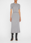 Gabriela Hearst Amor Ribbed Cashmere-blend Midi Dress In Heather Grey
