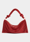 Cult Gaia Hera Nano Knotted Embellished Shoulder Bag In Scarlet