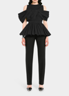 Alexander Mcqueen Peplum-overlay Sleeveless Cotton-shell Top In Black