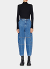 Frame Cropped High-rise Utility Jeans In Current