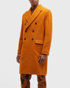 Erdem Men's Charles Wool Peacoat In Orange