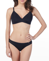 Le Mystere Second Skin Wireless Plunge Bra In Black