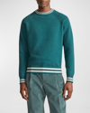 Loro Piana Men's Girocollo Wallace Cashmere Crewneck Sweater In Fir Forest