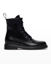 Nerogiardini Clean Calfskin Combat Booties In Black
