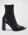 Alexander Mcqueen Alexander Mc Queen Punk 90mm Leather Chelsea Boots In Black/black