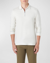 Bugatchi Long Sleeve Quarter Zip Polo In Asphalt