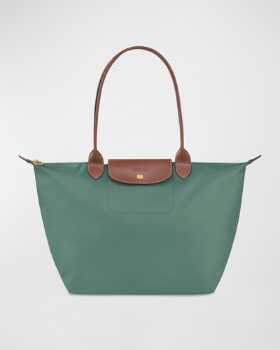 Longchamp Le Pliage Large Nylon Shoulder Tote Bag In Cypress