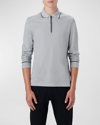 Bugatchi Micro Stripe Quarter-zip Polo Shirt In Cement