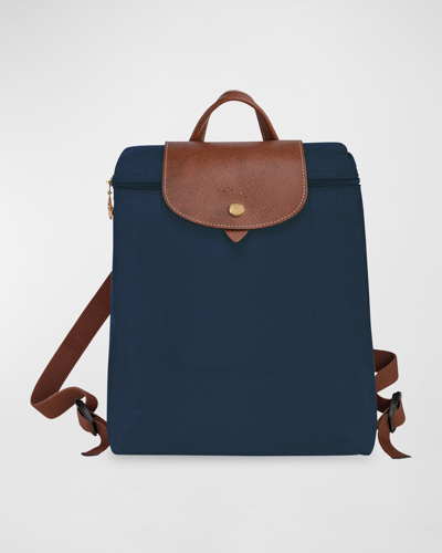 Longchamp Le Pliage Foldable Nylon Backpack In Marine