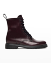Nerogiardini Clean Calfskin Combat Booties In Red