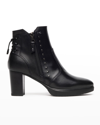 Nerogiardini Corset Leather Dual-zip Platform Booties In Black