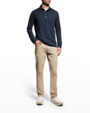 Peter Millar Men's Amble Cotton-cashmere Polo Shirt In Navy