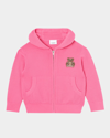 BURBERRY GIRL'S OTTO CASHMERE SILICONE PATCH HOODIE