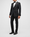 TOM FORD MEN'S SOLID WOOL PEAK TUXEDO